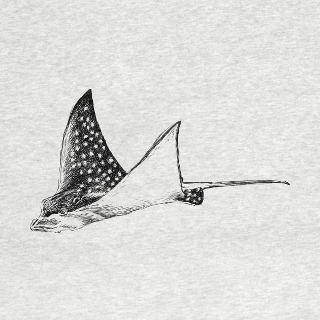 Spotted Eagle Stingray Print by rachelsfinelines